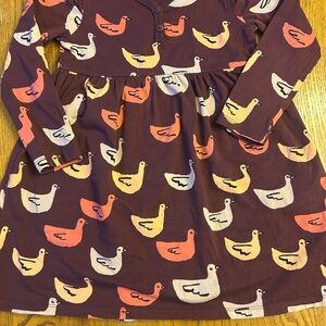 Tea Collection Purple Dress with Orange Duck Print